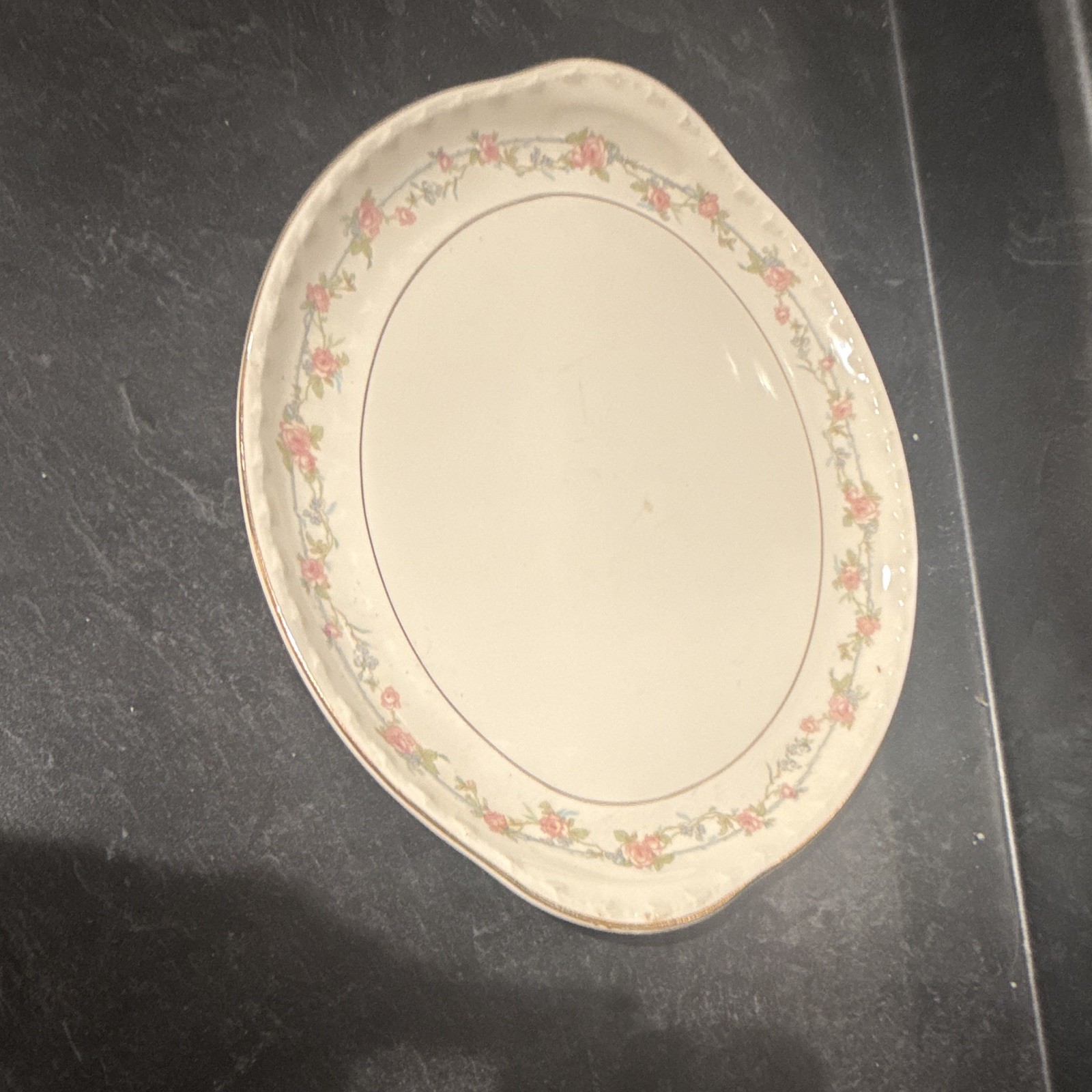 Crooksville China Co. H-P USA Floral White Pink Green Gold partial set
