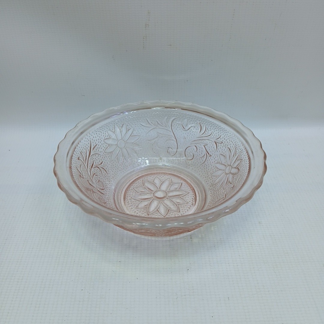 Vtg Indiana Glass Tiara Pink Sandwich Pattern Glass Cereal Bowl 5″