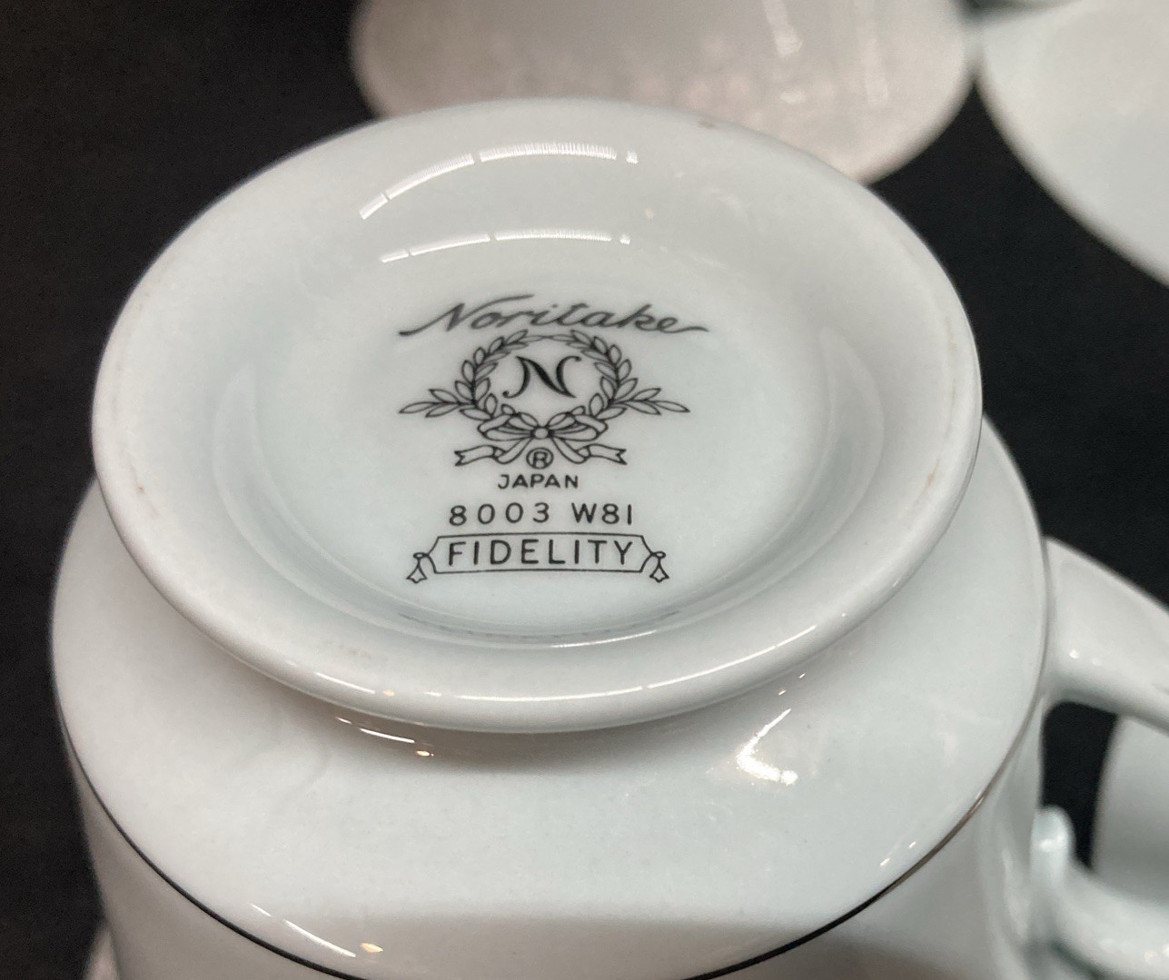 Noritake Fidelity 8003 Light Blue Cups & Saucers Set of 4