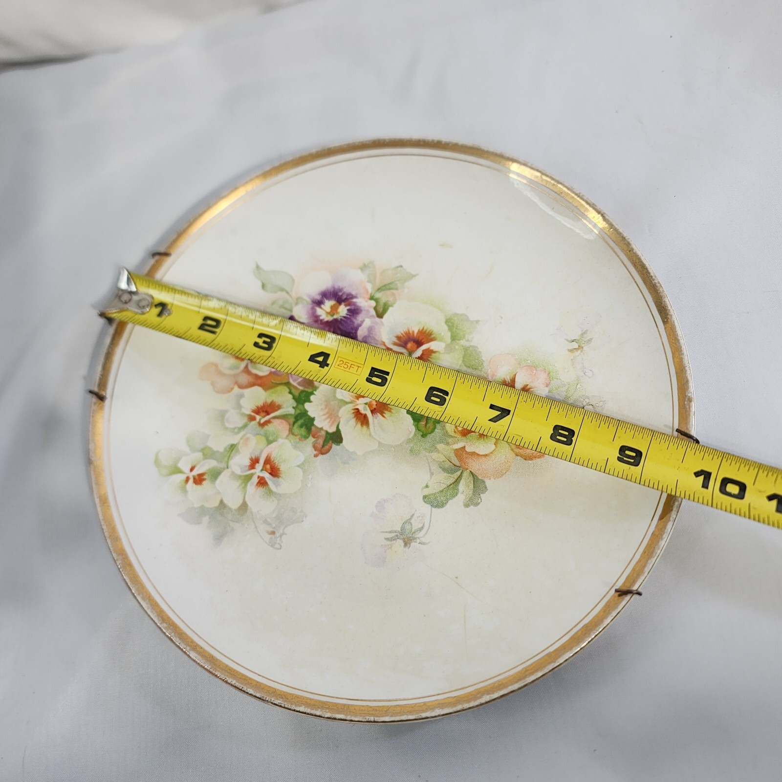 Gold Border Poppies Hand Painted decorative plate antique