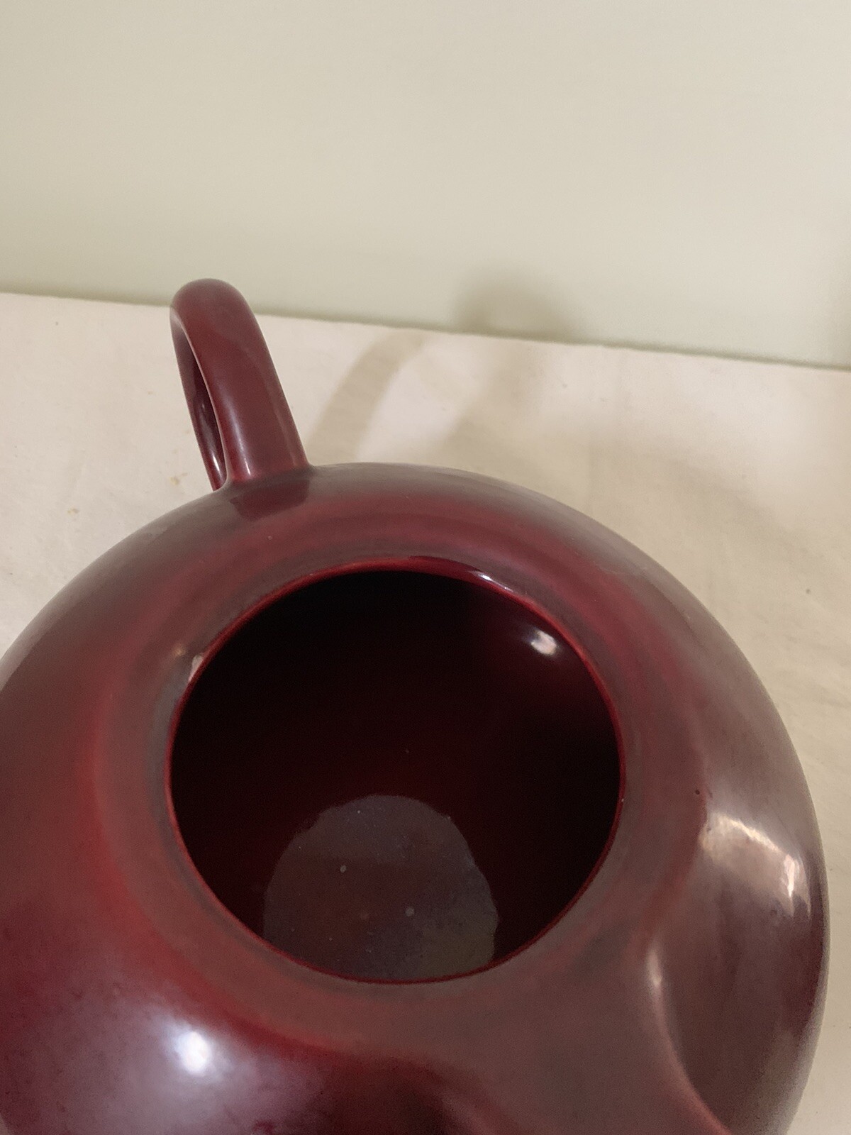 Hollydale California Tea Pot Malibu Modern Maroon Red MCM 1948 Teapot Vintage