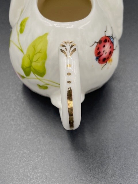VTG Gracie China Bunny Rabbit Small Creamer Floral Pattern w/Lady Bug and Bee EU