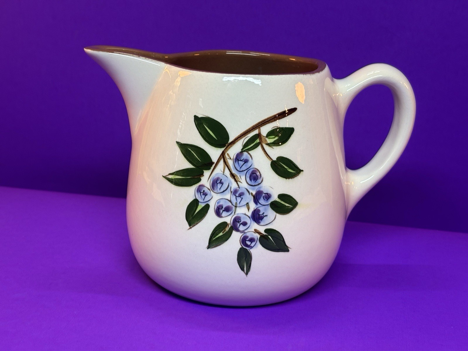 Vintage 1957-1963 Stangl Pottery Blueberry 5″ Milk Jug