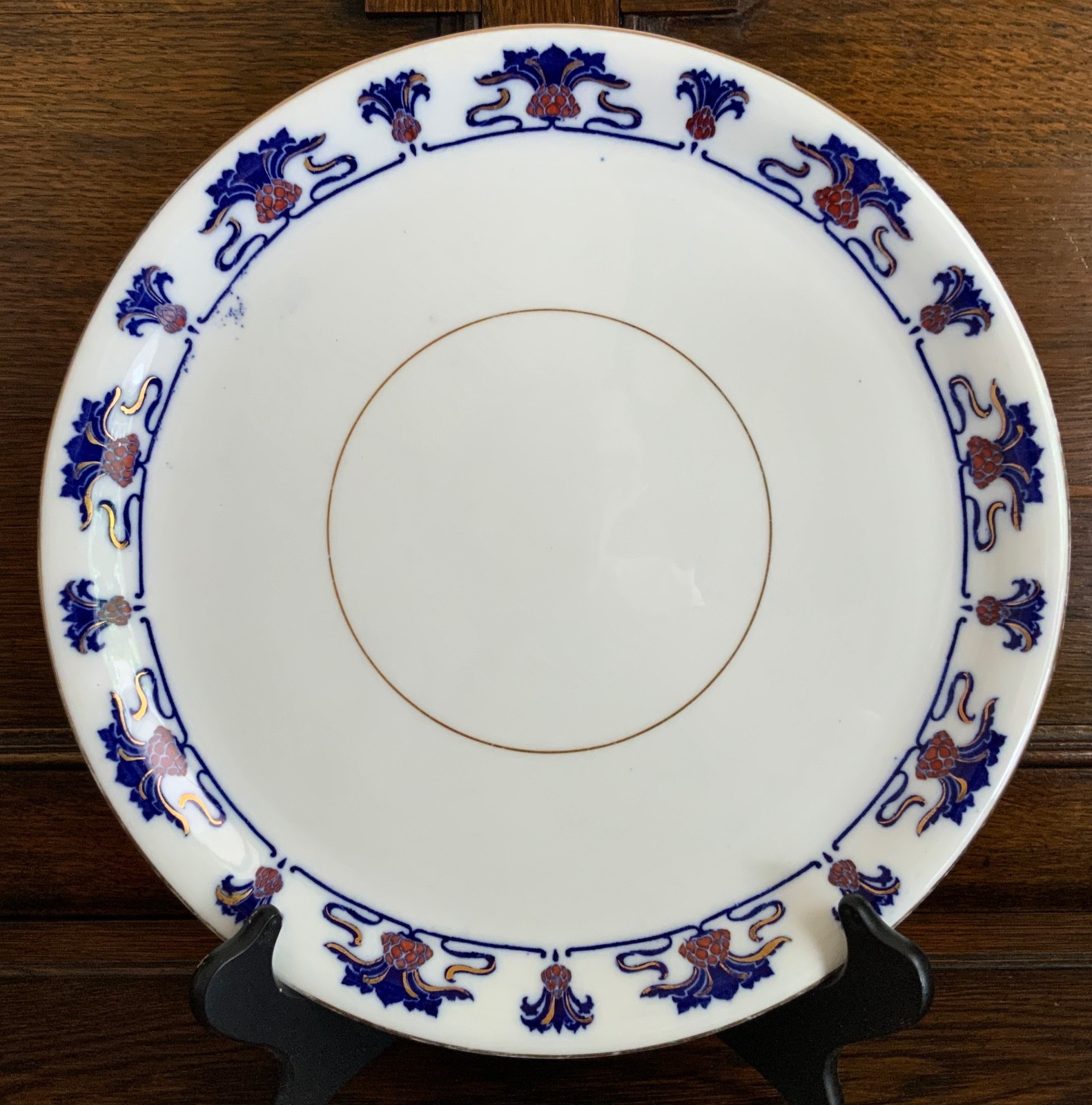 FOLEY ART CHINA PEACOCK POTTERY 12 1/4″ CHARGER C.1905-1913 SCOTTISH THISTLE