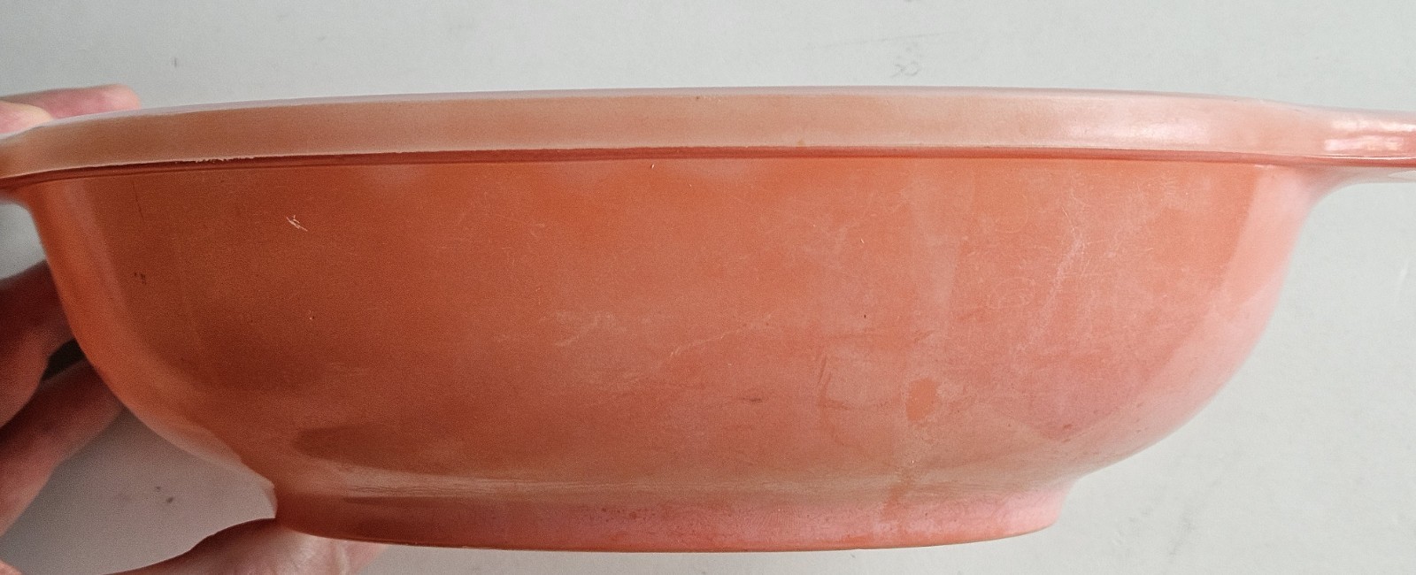 Vintage Glasbake Milk Glass J-2274 1 Qt. Salmon Pink Casserole Dish