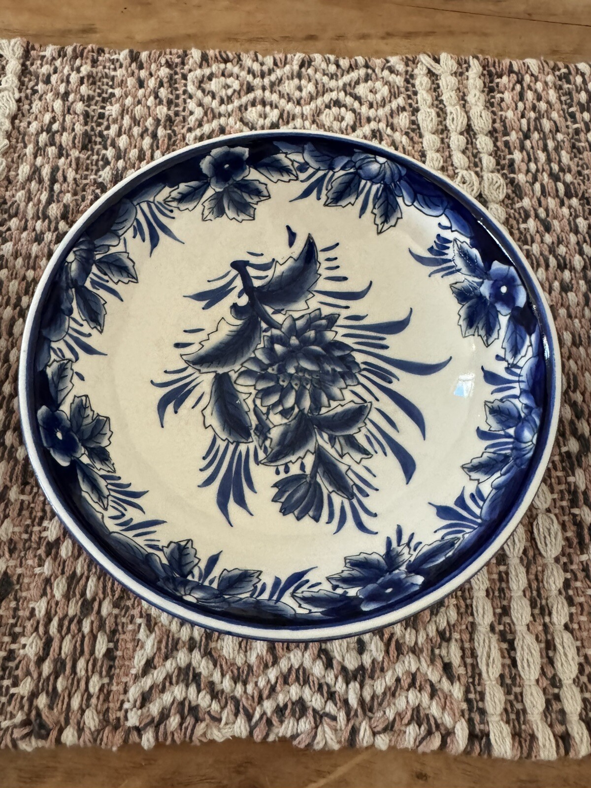 I. Godinger & Co. Italian Cobalt Blue & Terracotta Hand Painted SET