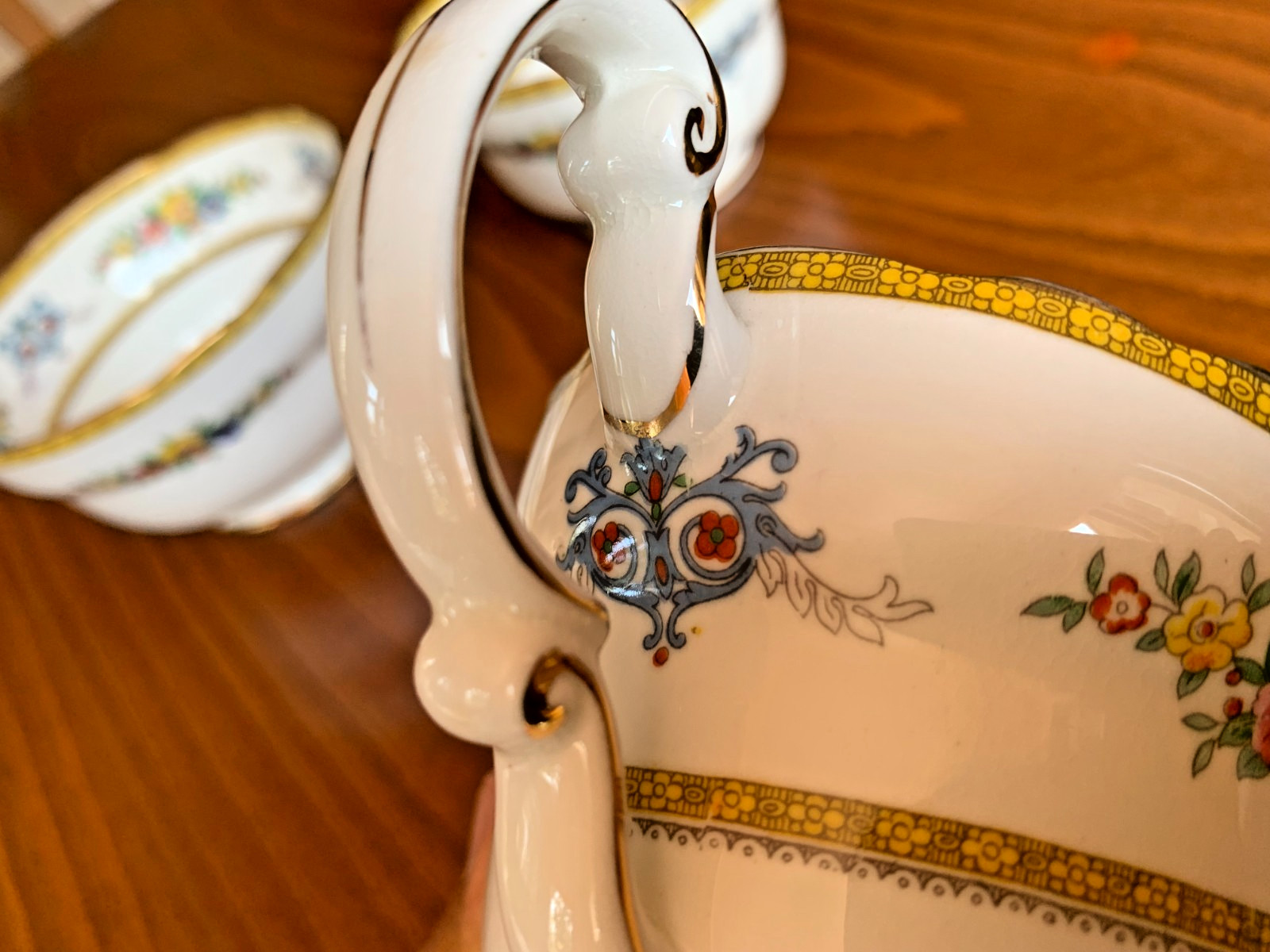 Art Deco PARAGON Fine China ONTARIO 5524 Set Milk Jug Two Sugar Nut Bowls c.1930