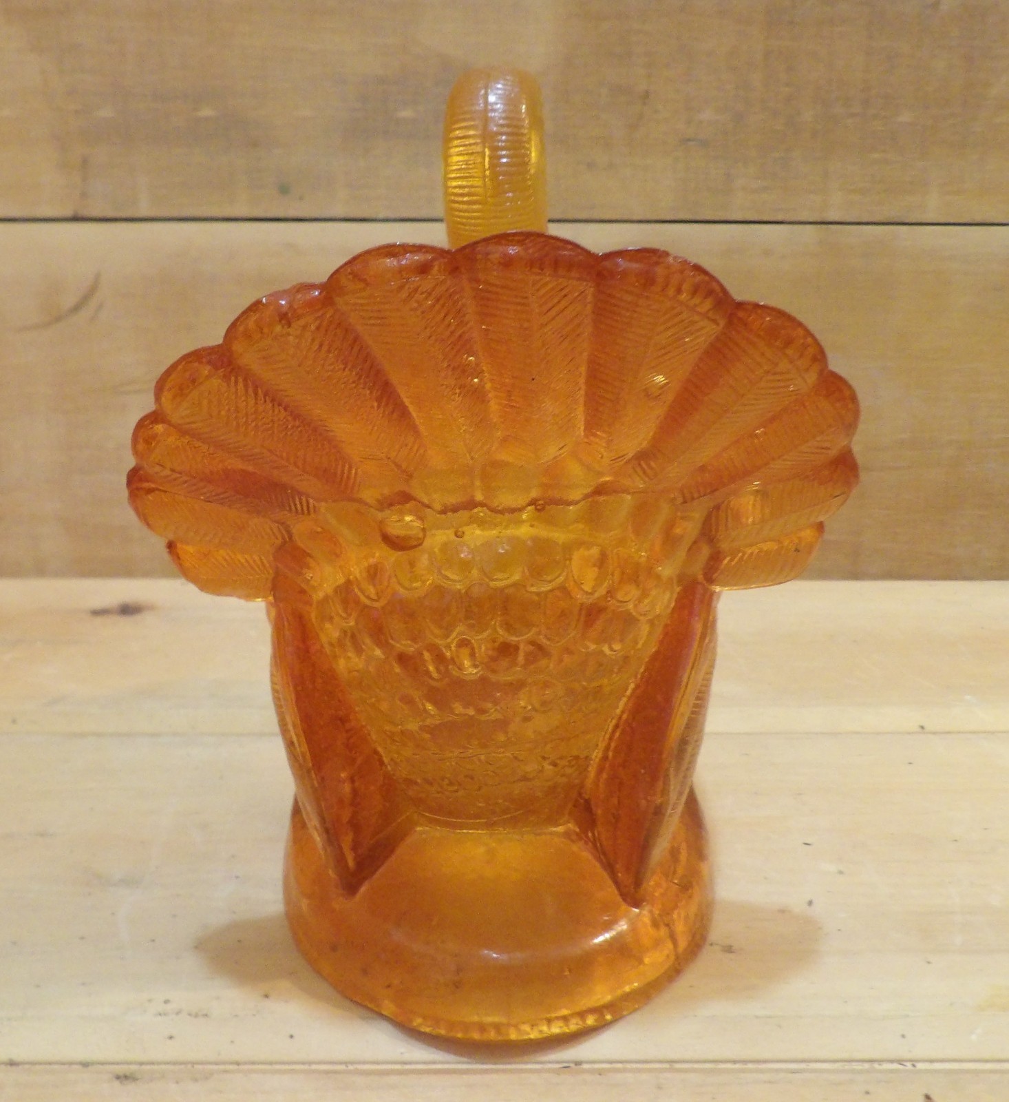 1 Orange Turkey on A Nest Candy Dish. 6¼”L x 5″W x 2⅛”D x 7″H.