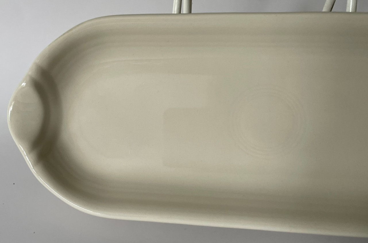 Fiesta Appetizer Relish Utility Tray Linen / Off White USA 9.5″ Ceramic NEW 1st