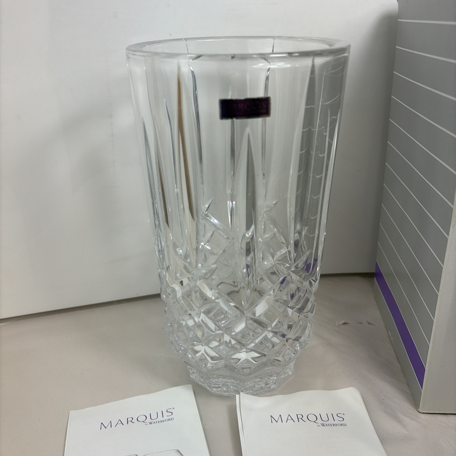 9″ WATERFORD Crystal Marquis Markham Vase Germany Heavy
