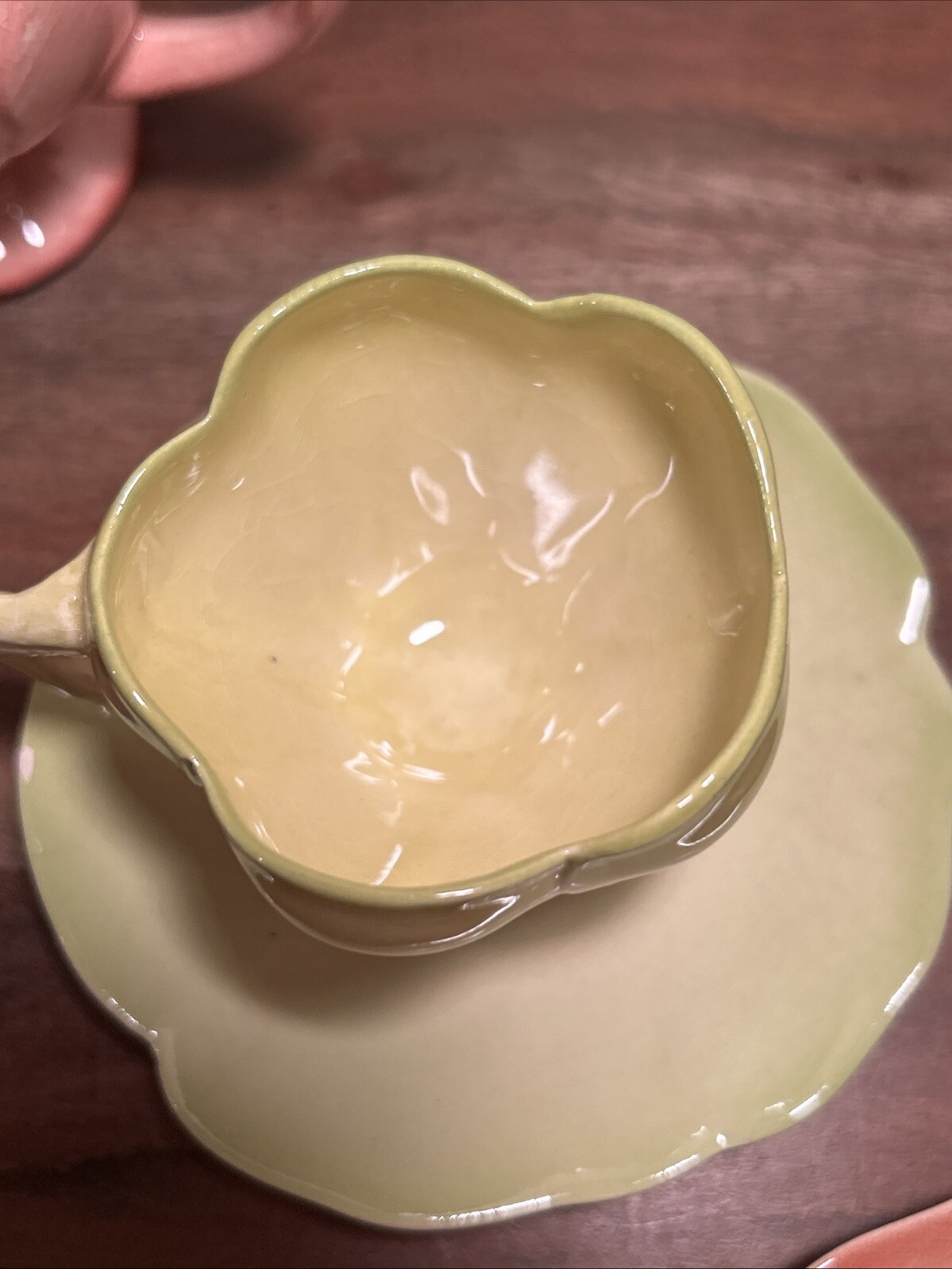 Pastel Colored Teacups And Saucers Set Of 7 Plus Sugar And Creamer