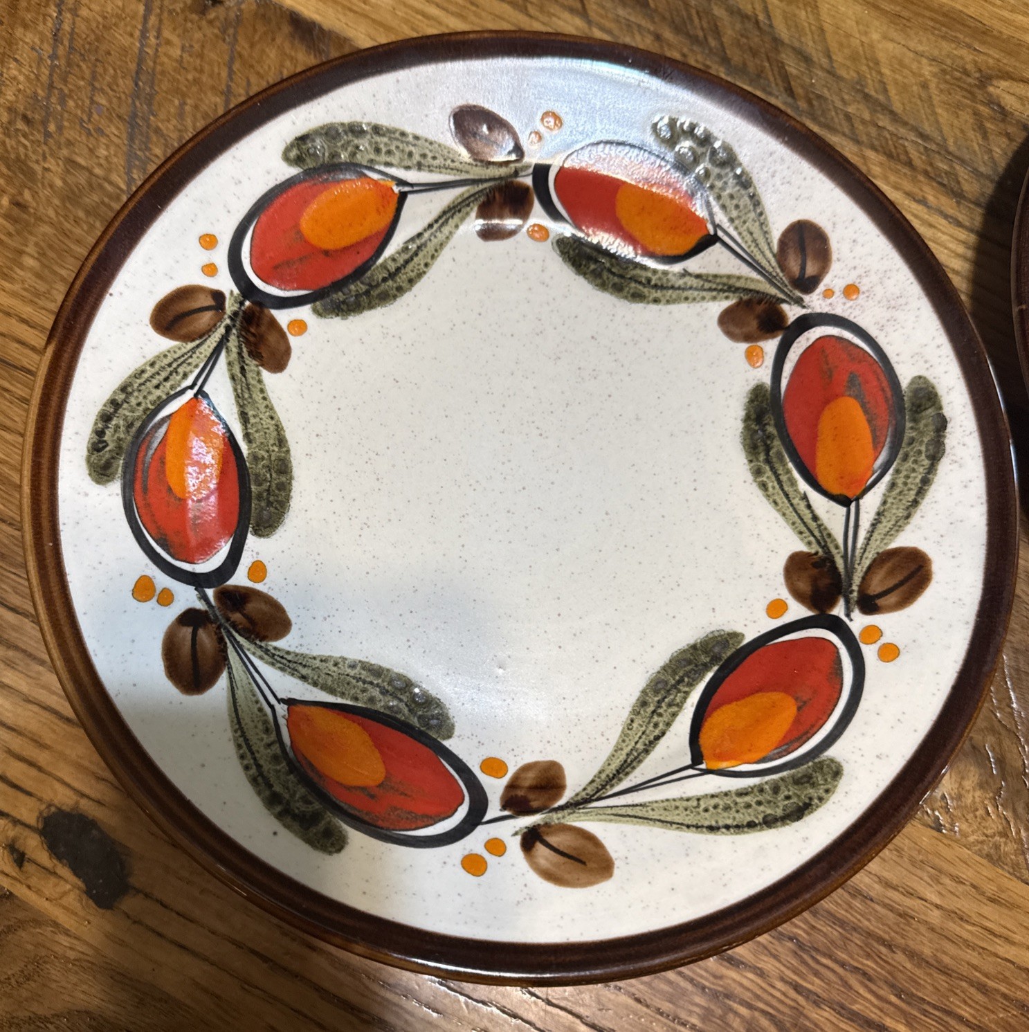 Set of 2 Vintage Bernau Ceramic Handmade & Painted Wall Plates ~ GERMANY- # 68