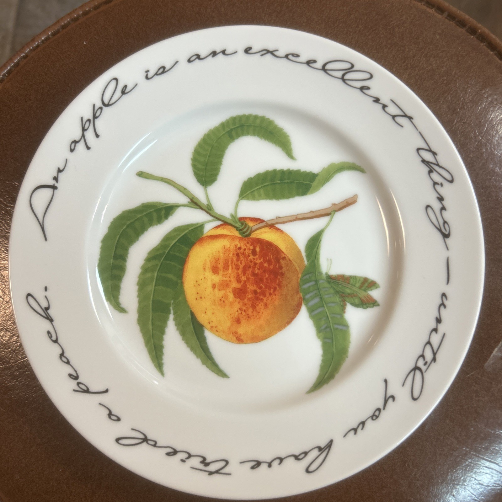 4 Williams Sonoma Orchard Suite Salad Plates Fruit 8” Poetry Made In Japan