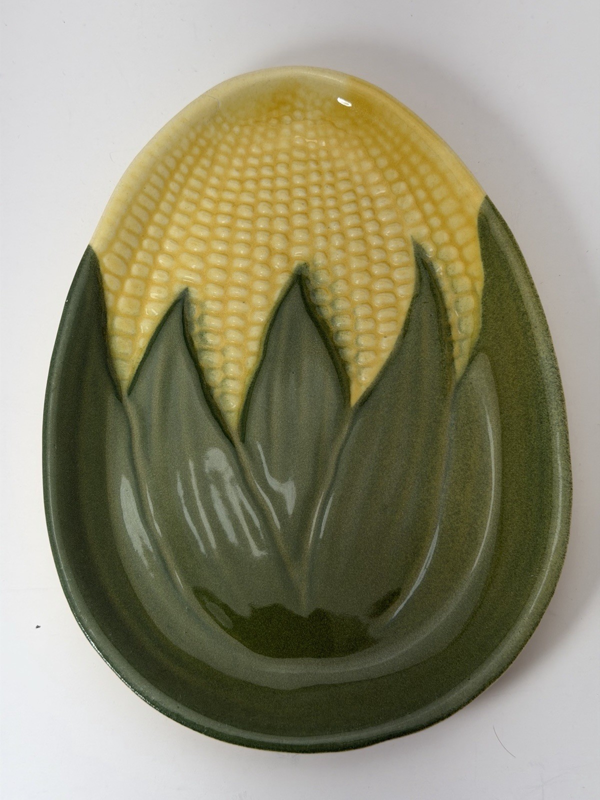 Set Of (4) Vintage Shawnee Pottery Corn Dish 93 Salad Plates Oval Oven-proof
