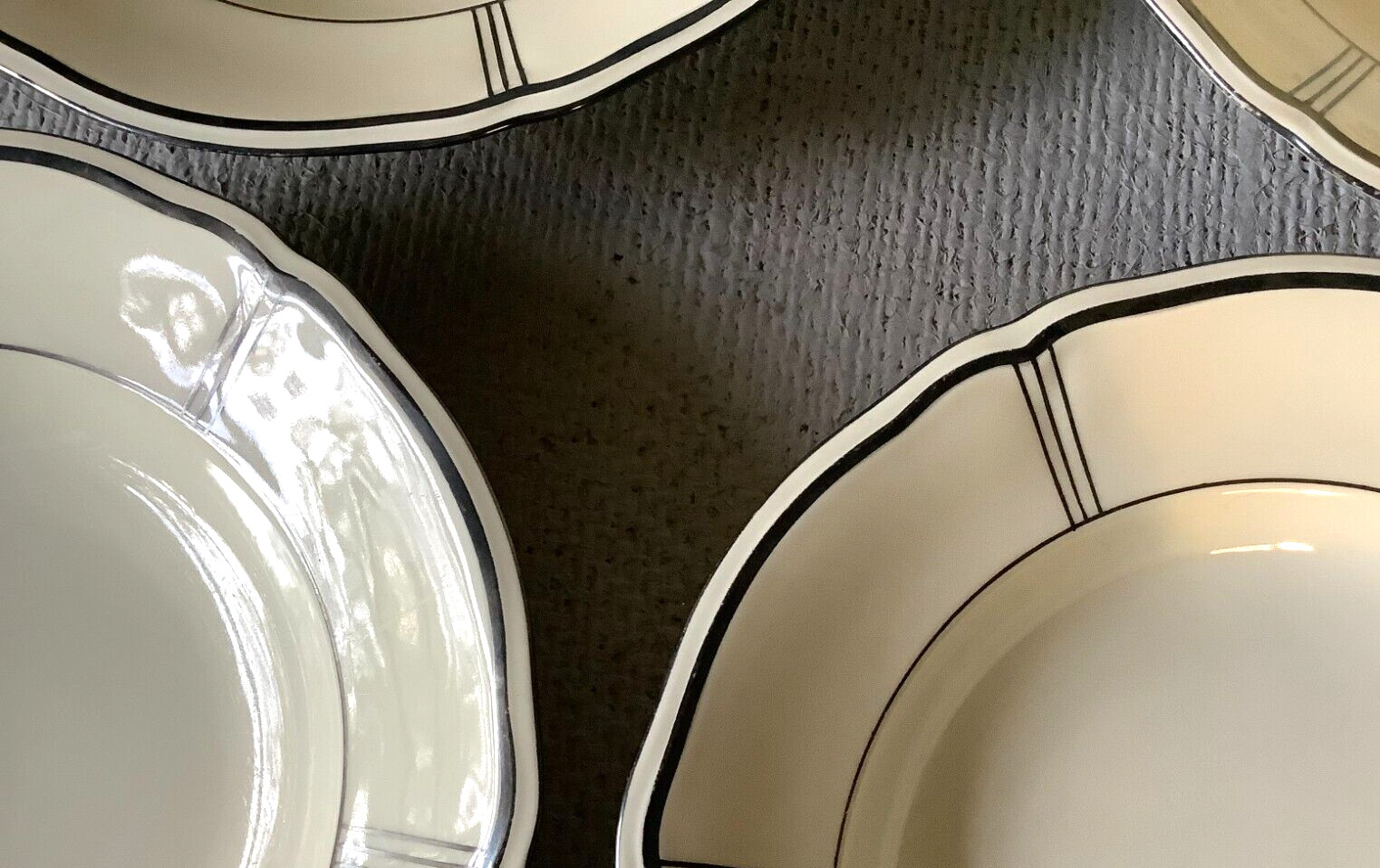 Vintage Mitterteich Bavaria Germany Set of 4 Soup Coupe Bowls 9 1/2″ READ