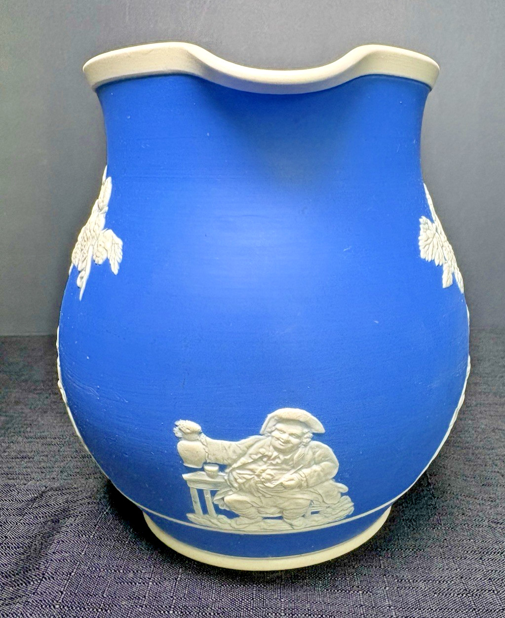 Antique Copeland Spode Pitcher-Parian Style Relief-Vines-Branch Handle-Tavern-EC