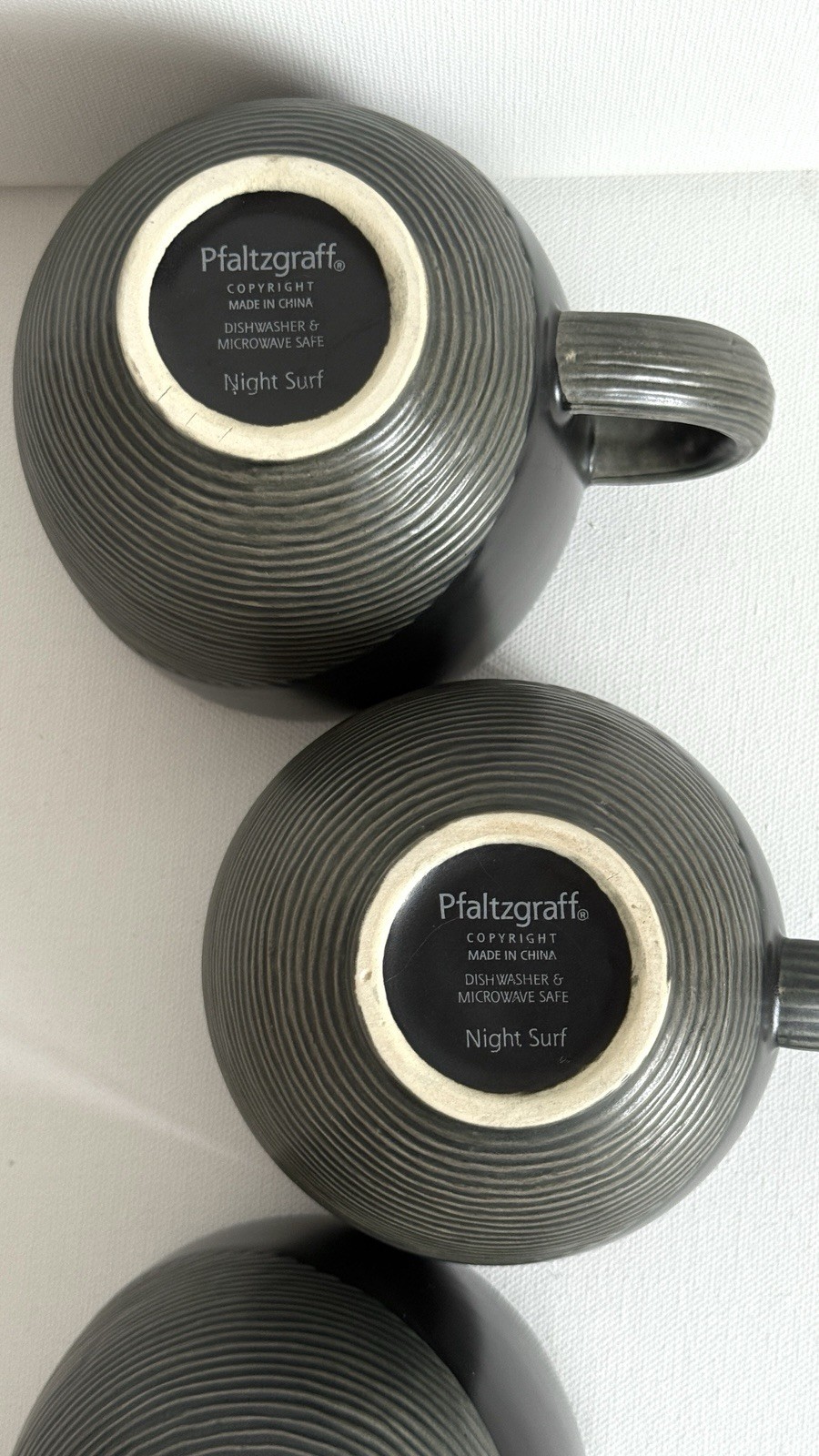 Pfaltzgraff Night Surf 4” Stoneware Coffee Mug Set of 4 Discontinued Pattern