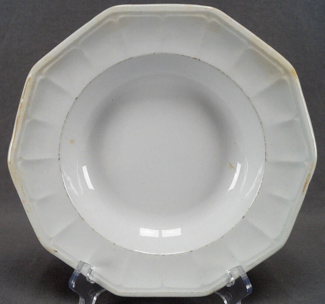 Jacob Furnival Gothic Victorian White Ironstone Deep Plate Circa 1845 – 1870