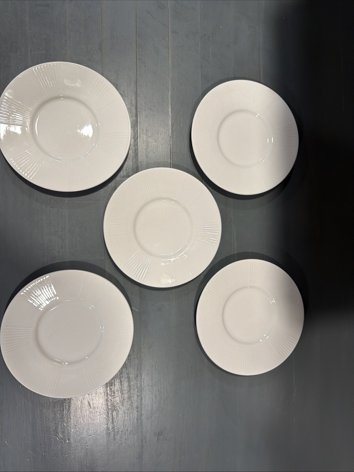 Set of 5 Vintage Linens N Things White Porcelain 6.5″ Saucers