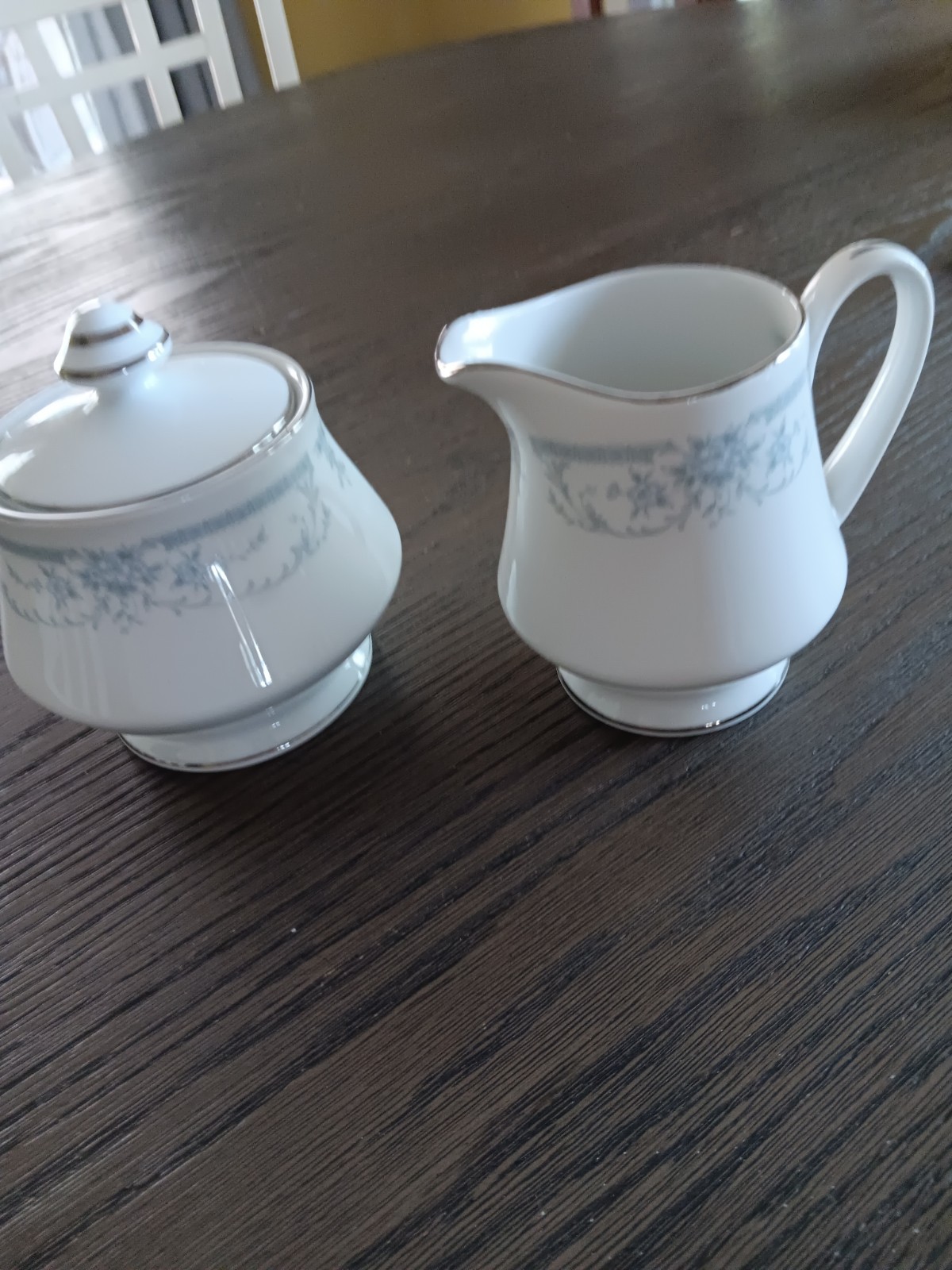 Sheffield Creamer And Sugar Blue Whisper China