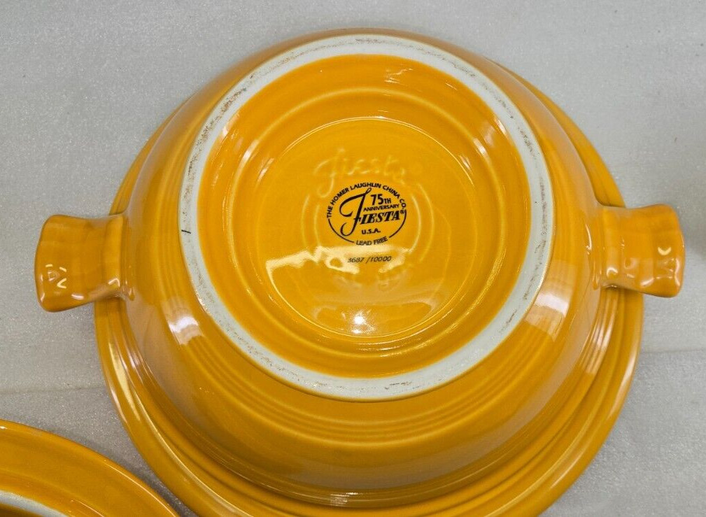 Fiestaware Marigold yellow 75th Anniversary Soup Tureen in Box #3687 /10,000 NIB