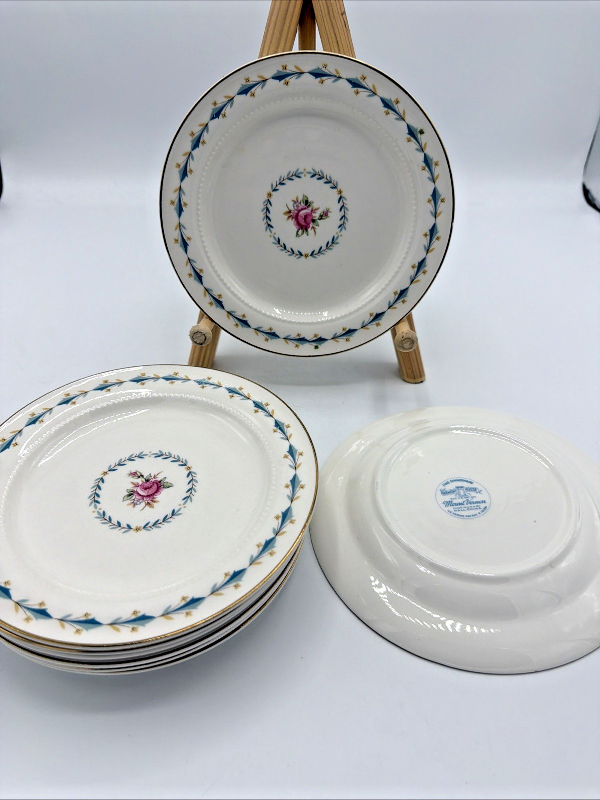 Harmony House Mount Vernon Bread & Butter Plates Set of 8 Vintage 6.38in