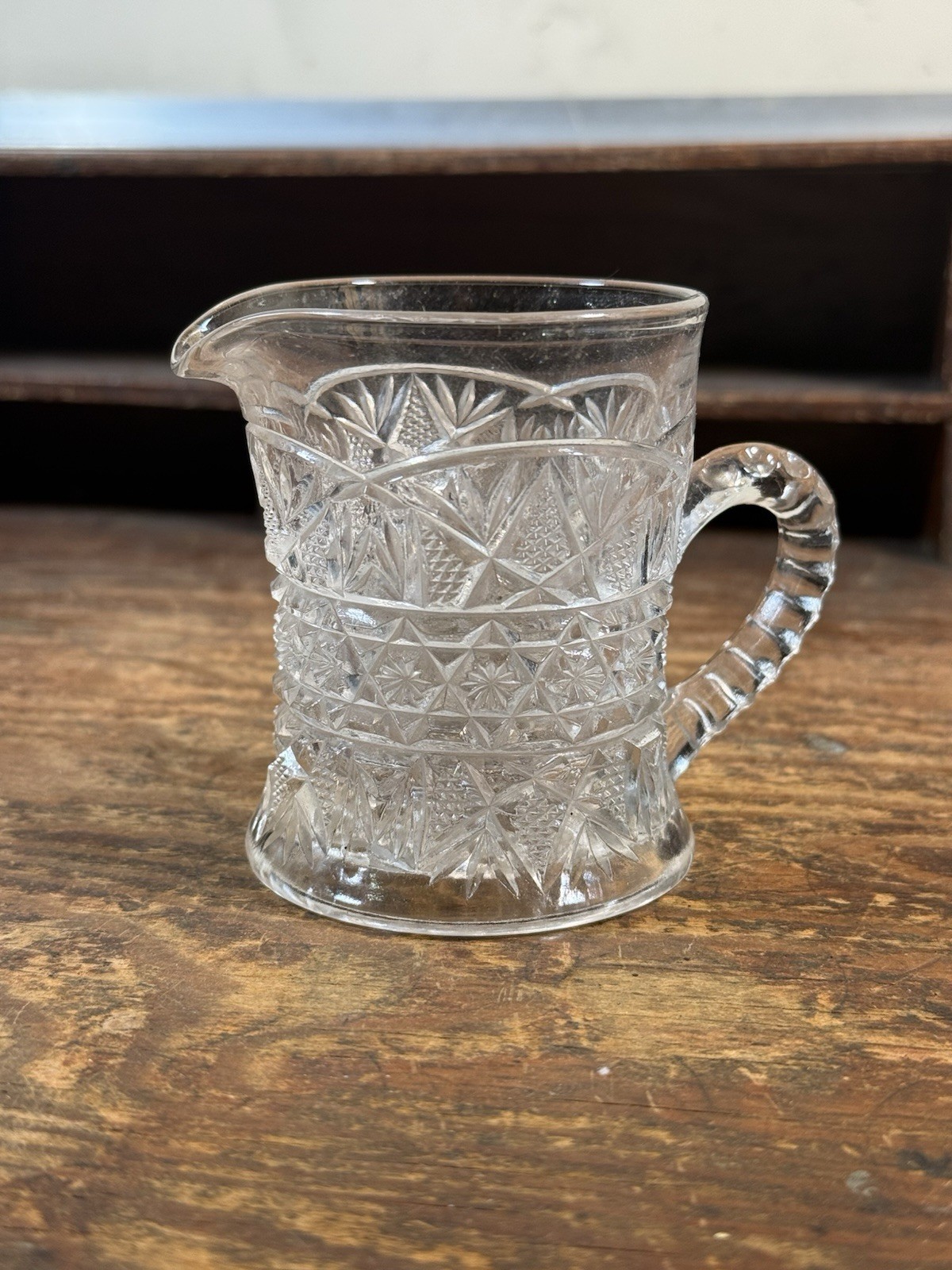 EAPG Bryce, Higbee & Co TEN-POINTED STAR Creamer / Pitcher 1906 Small Creamer