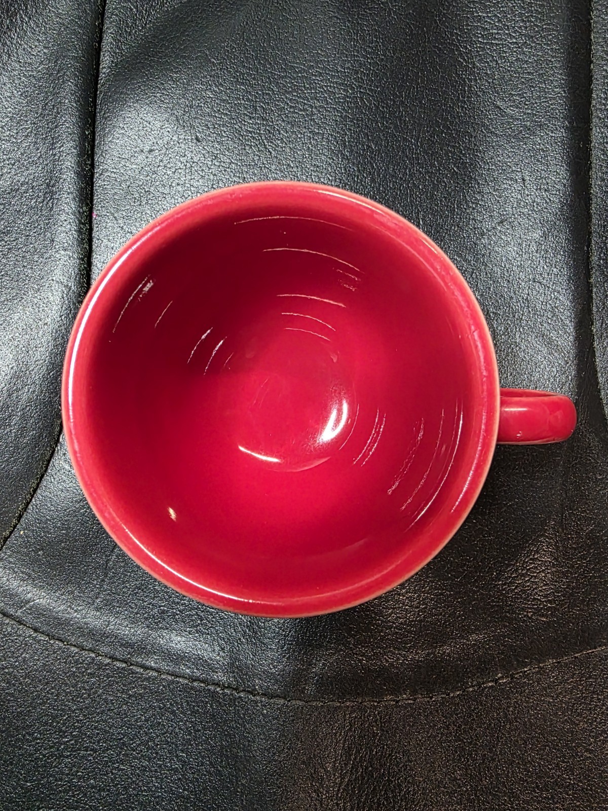 Fiestaware Tea Cup Red 3 inches wide 3 inches tall round with handle Free Ship