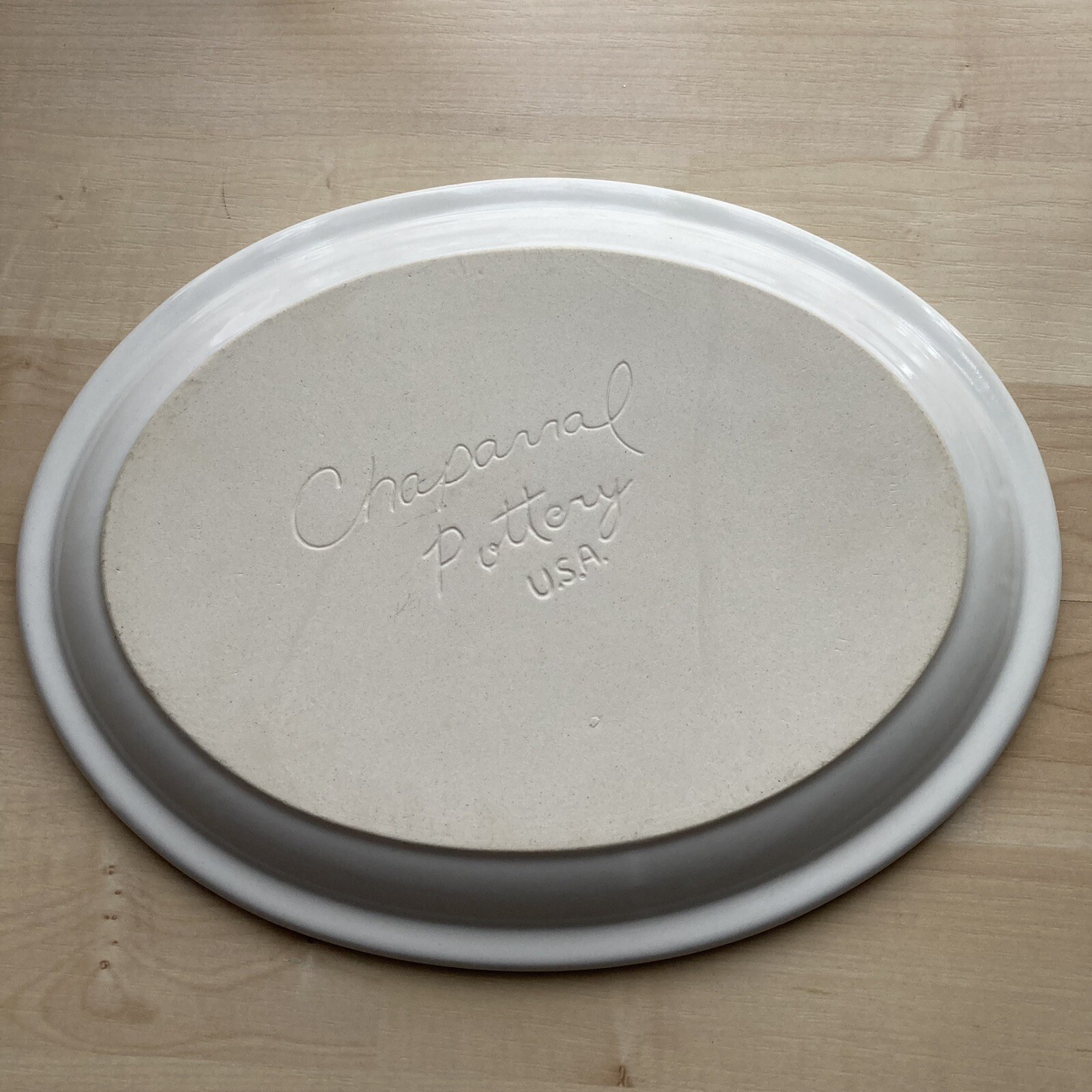 CHAPARRAL POTTERY USA OVAL PLATE PLATTER Fruit and Leaves Used