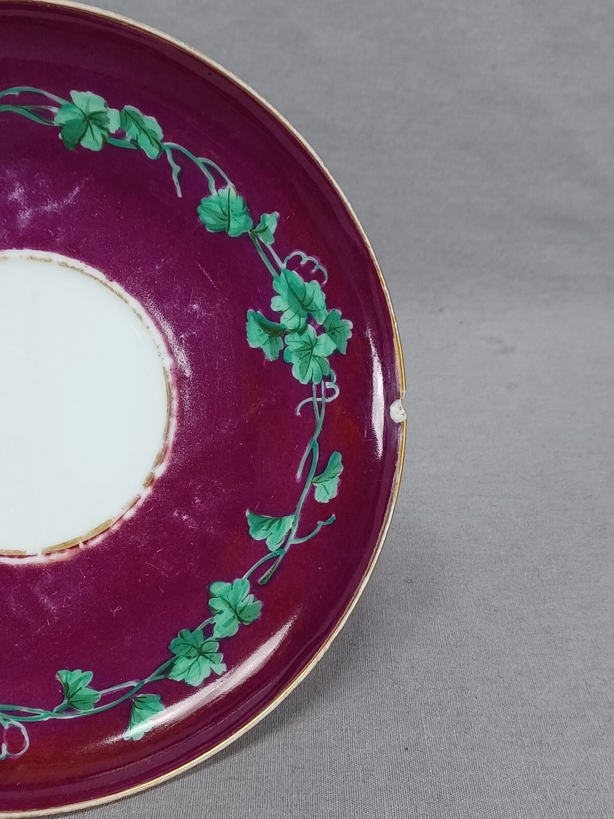 19th Century Austrian Hand Painted Neoclassical Portrait Oversized Cup & Saucer