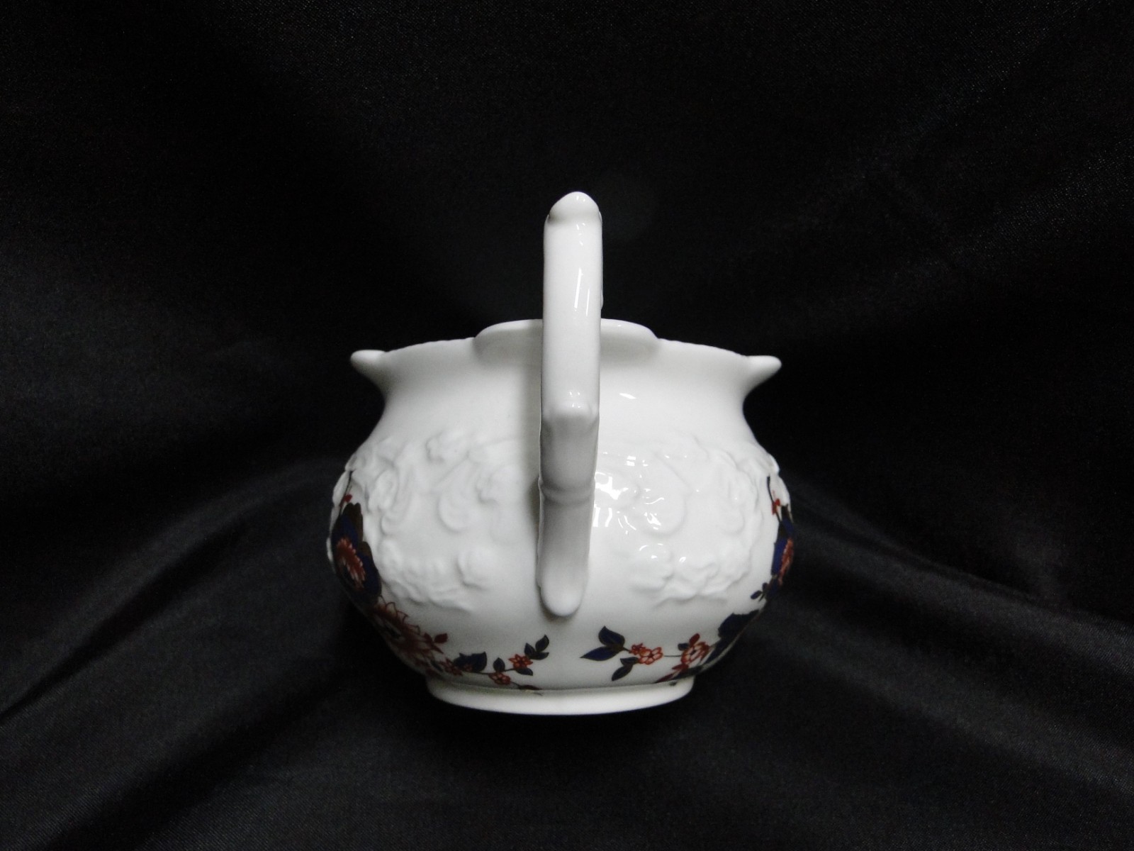 Coalport St Louis, White w/ Blue, Rust, Gold: Creamer / Cream Pitcher, 2 3/4″