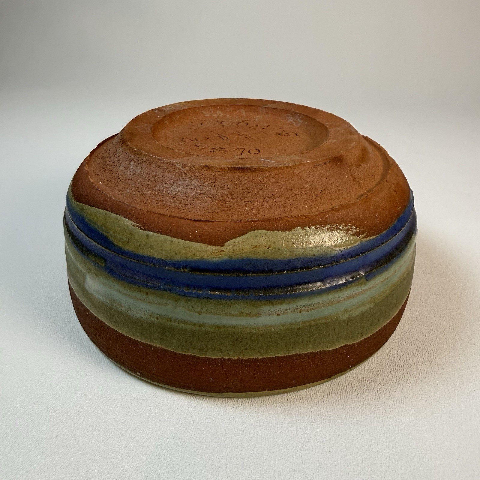 Vintage Signed Studio Pottery Bowl S. Ryder Dated 1970 Hand Thrown Stoneware
