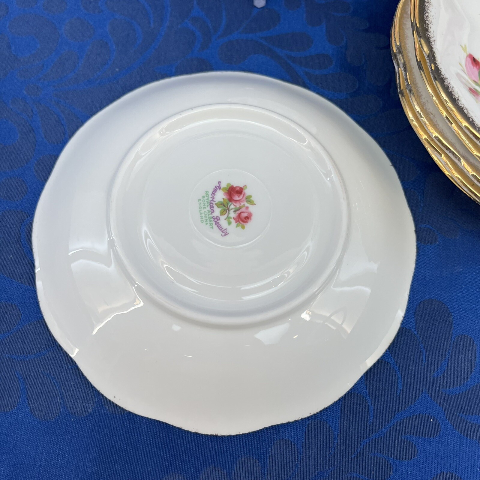 TWO ONLY Royal Albert American Beauty 5.5” Saucers For Teacup Bone China UK