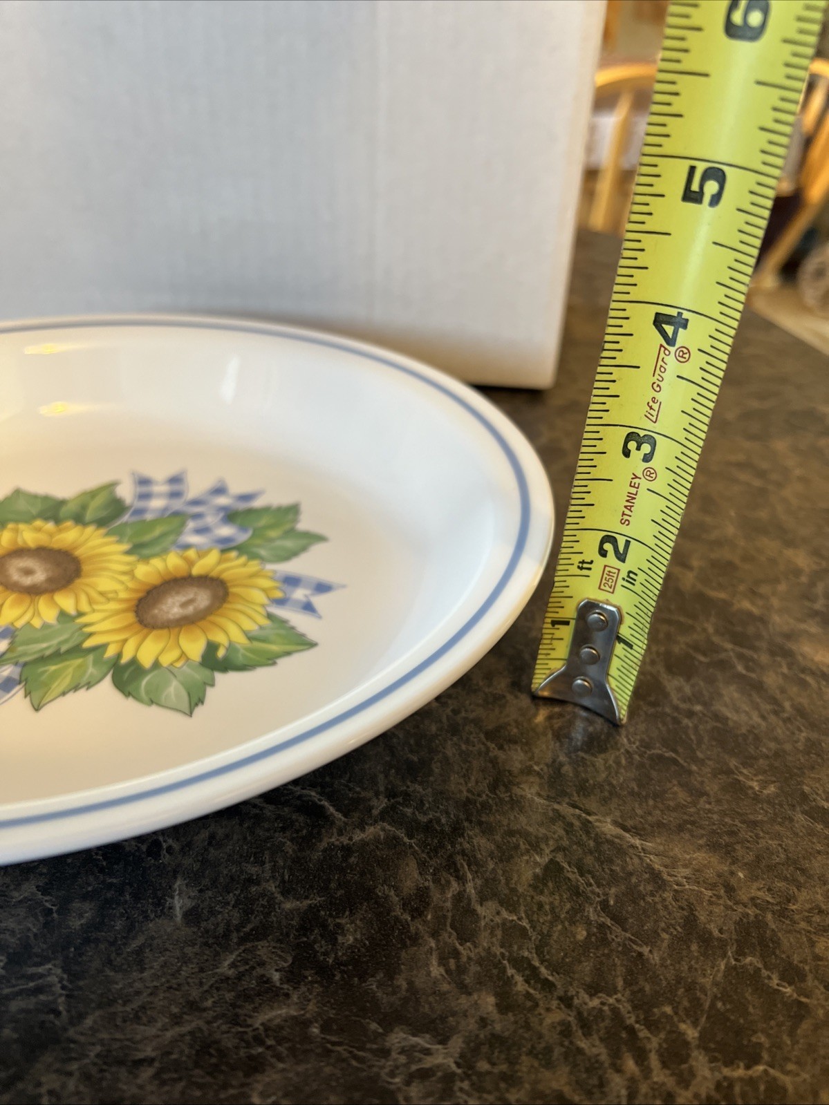 vtg Corelle Sunsation Sunflower 10.25″ Pie Serving Platter Plate Bowl Dish