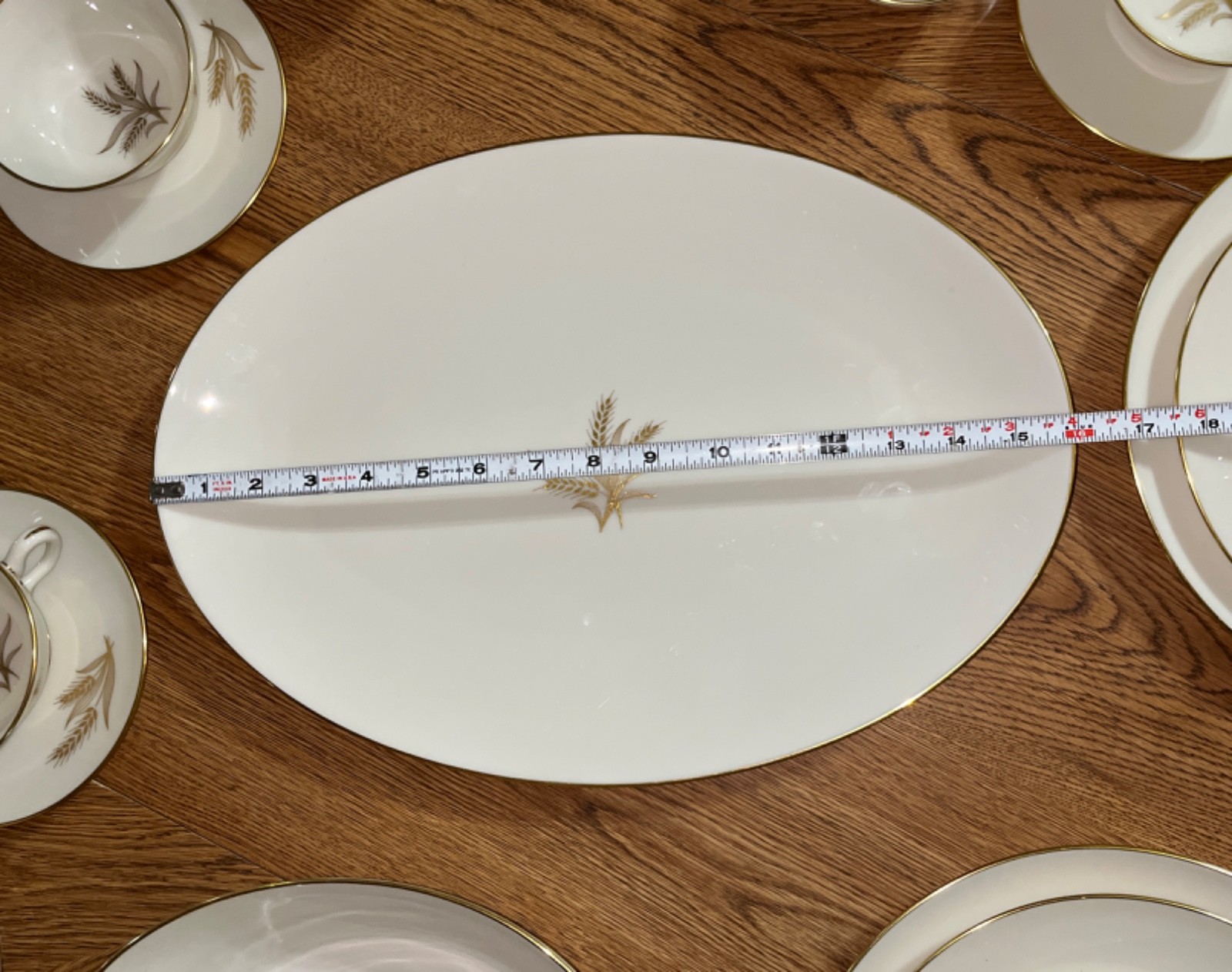 VTG 70 Pcs Wheat by Lenox MCM Ivory Porcelain Dinnerware Platter 24k Gold R 442