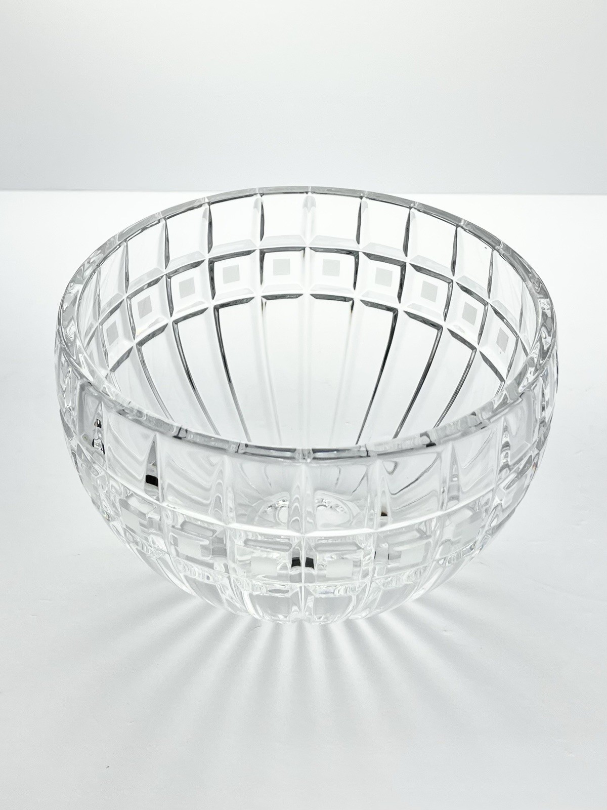 Waterford (Marquis) “Quadrata” Crystal Serving or Decorative Bowl 7 5/8” Signed