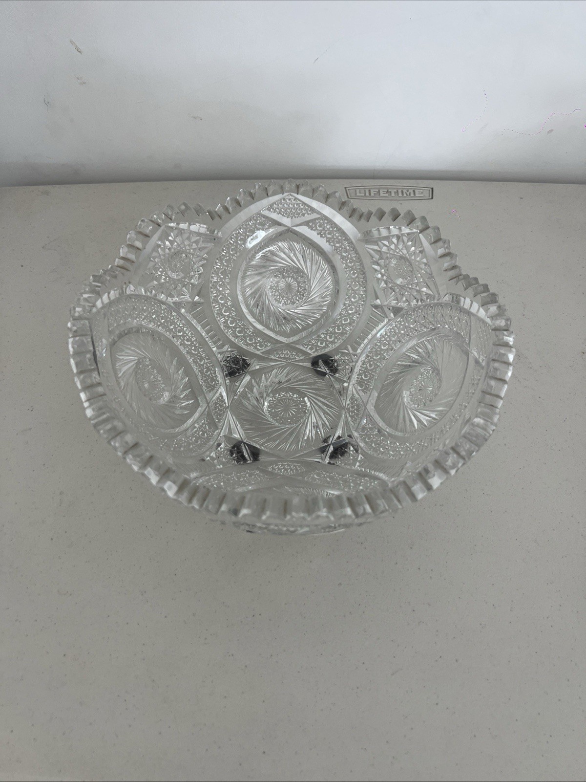 American Brilliant Period Cut Glass Crystal Bowl ABP Deep Cut c.1900