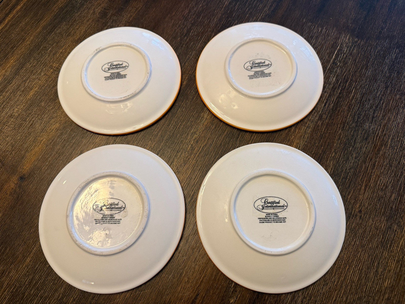 Set of 4 Nancy Green Saucer Plates 6” CERTIFIED INTERNATIONAL TEQUILLA SUNRISE
