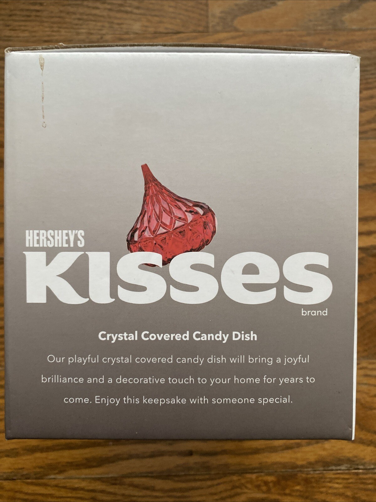 Hershey’s Chocolate Kisses Covered Candy Dish/Bowl Red Crystal Glass