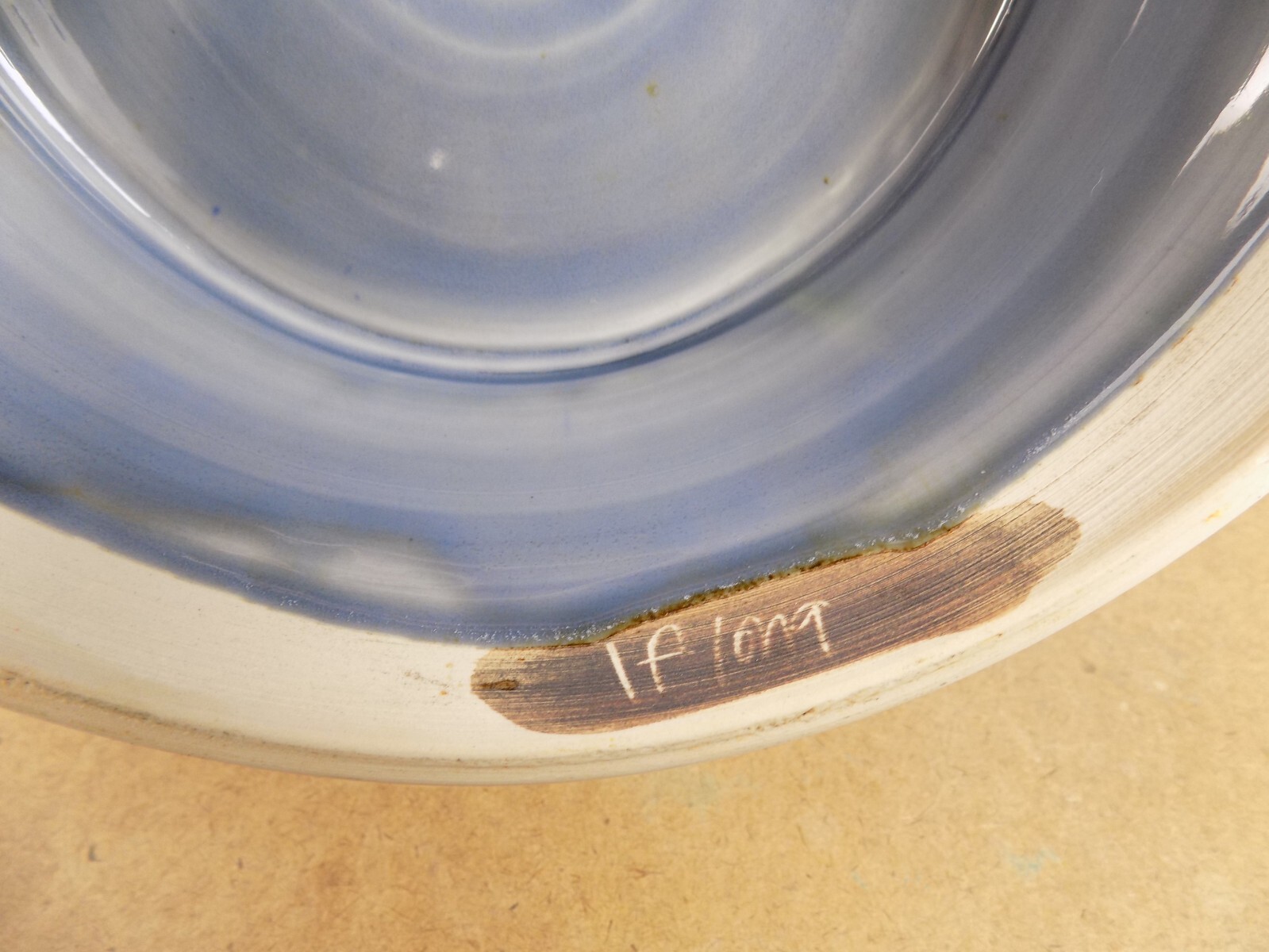 Laurey Faye Long Pottery Large Bowl North Carolina Blue & Green 12.5″ x 7″