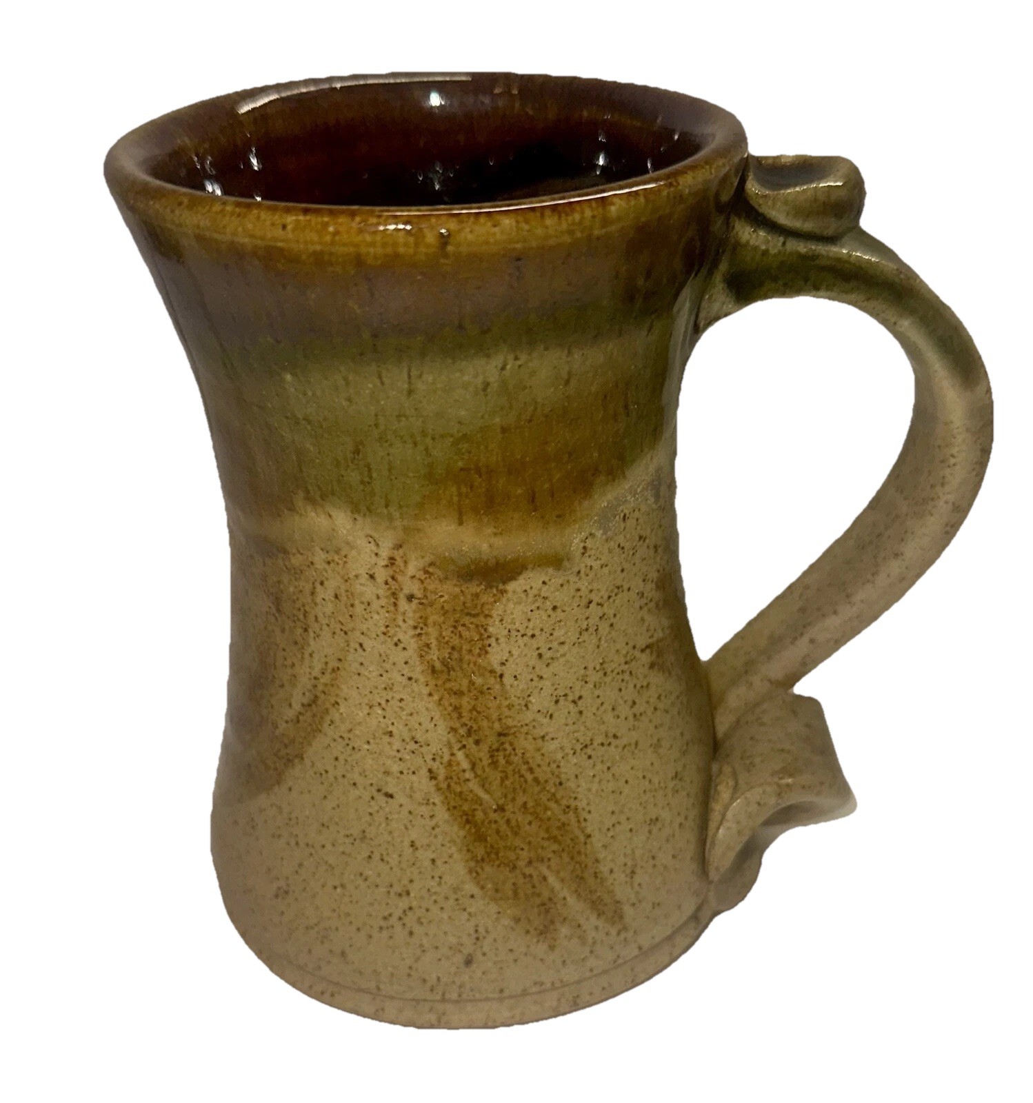 Cory Plott North Carolina Studio Pottery Mug Earth Tone Glazed Stoneware Signed
