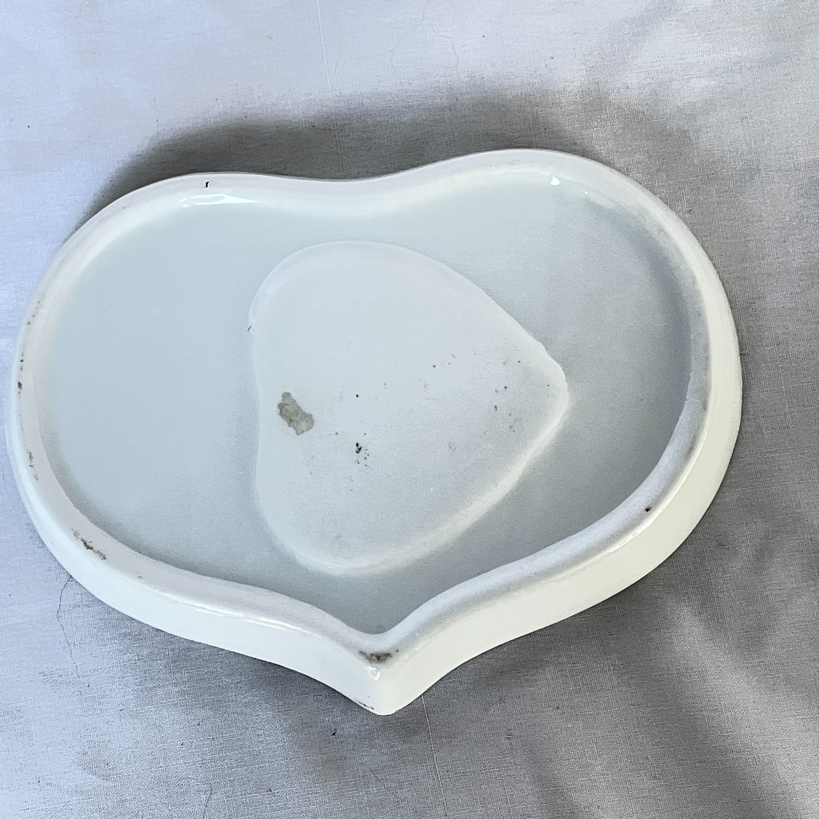 Vintage China Heart Shaped Coffee Cup & Saucer Cobalt Rim Rose Swags Gold Handle