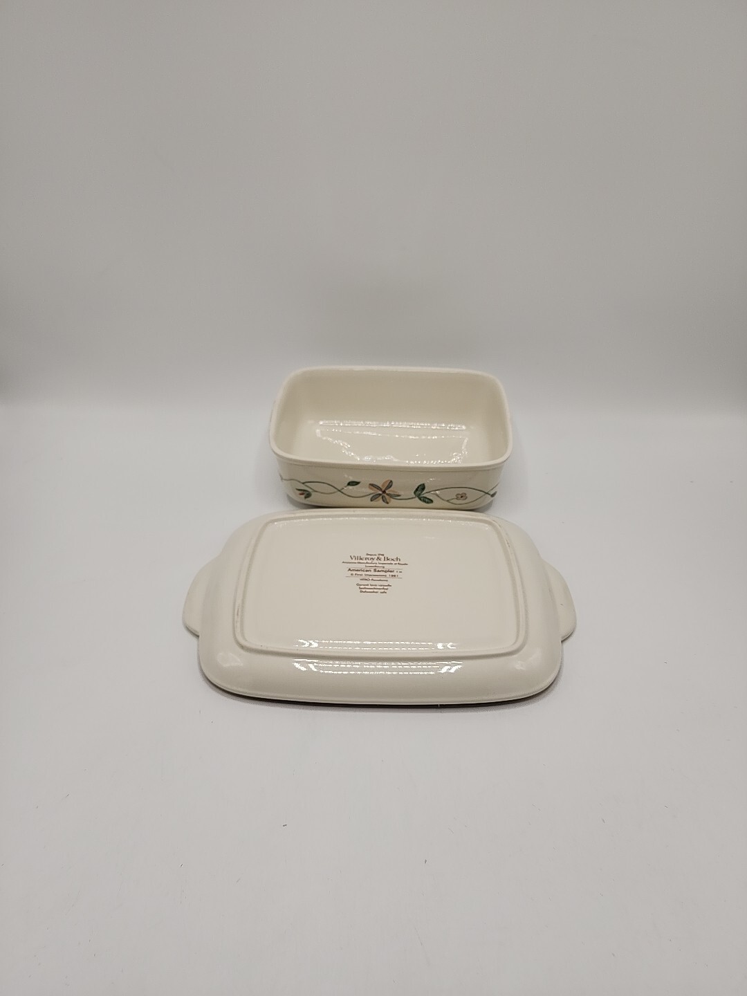 Villeroy & Boch “American Sampler” 8 3/4 Inch Covered Butter Dish-Mint Condition