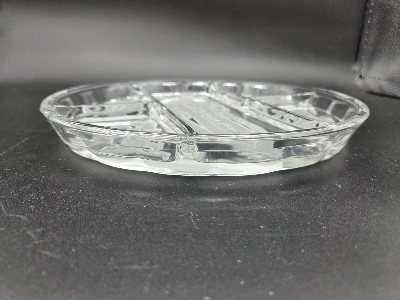 Vintage Indiana Glass Frosted 5 Part Divided Relish Tray Celery Fish Lobster