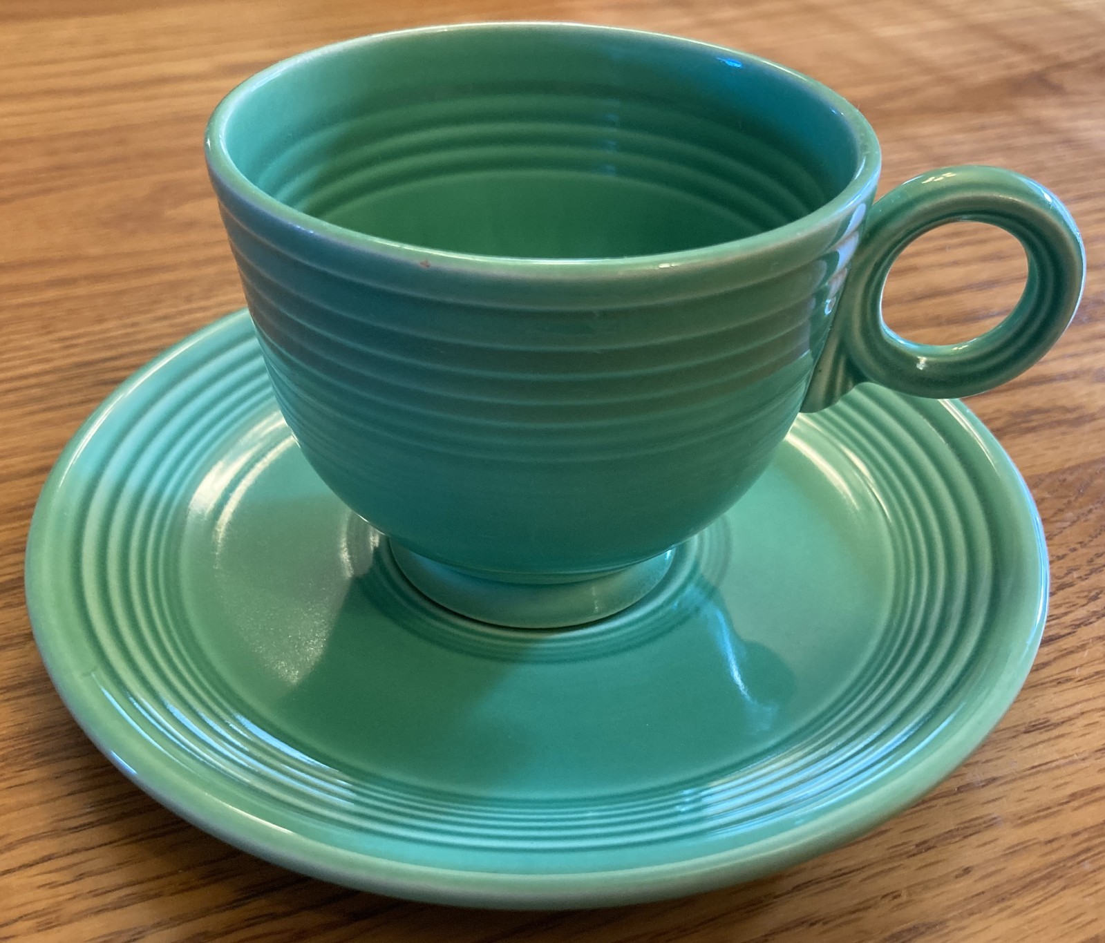 Vintage Fiestaware – Cup and saucer set in original green (exc.) (1936-1969)