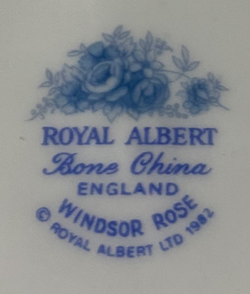 Two (2) Vintage Royal Albert Windsor Rose Blue Bread & Butter Plates