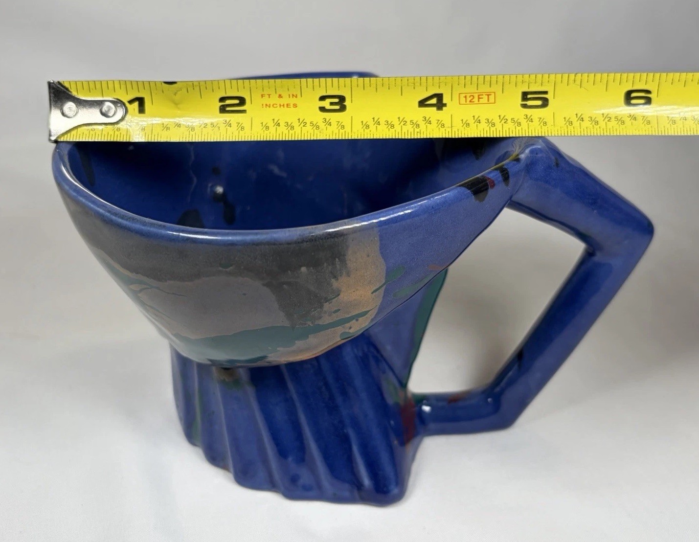 RARE CHARLES NALLE Studio Art Pottery Mug ABSTRACT Contemporary Splatter Multi