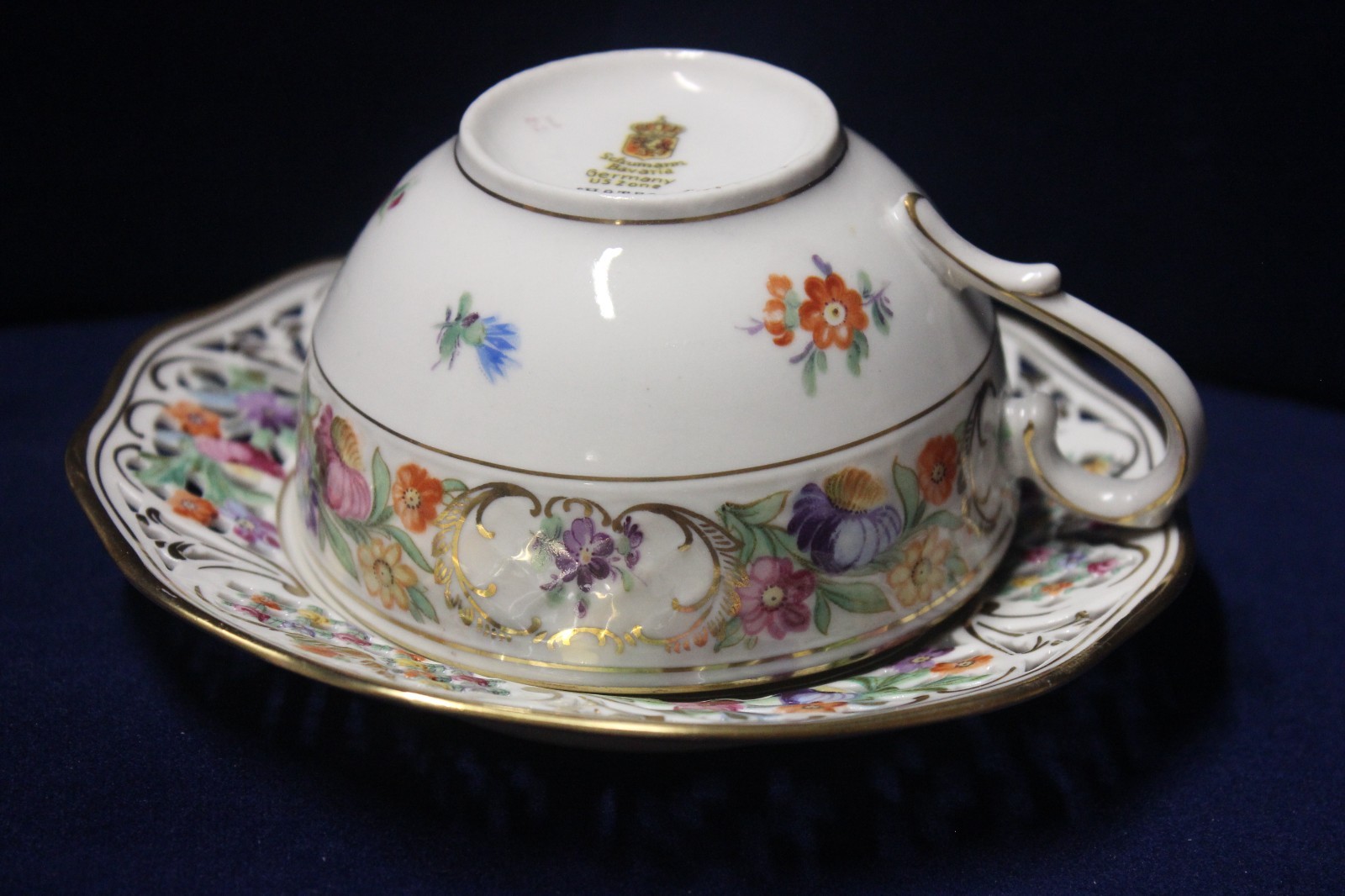 Schumann Bavaria Dresden Empress Chateau Flat Teacup & Saucer Set, 12 Sets Avail