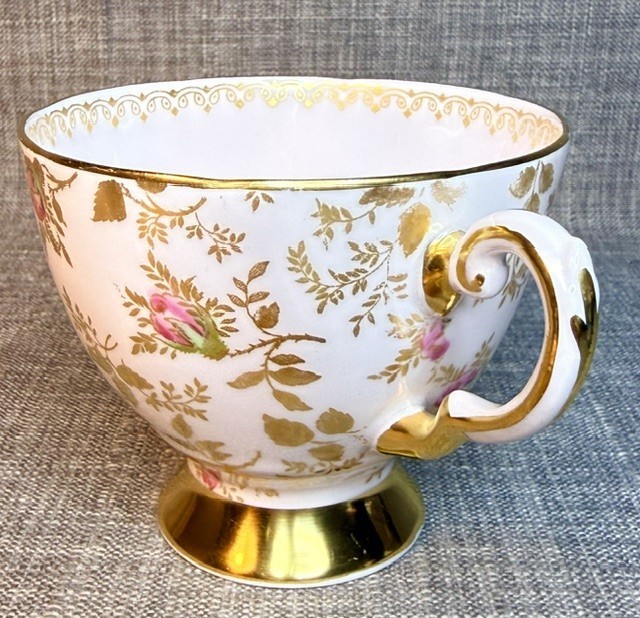 Vintage Royal Tuscan Teacup and Saucer Sunshine Rose Pattern English Bone China