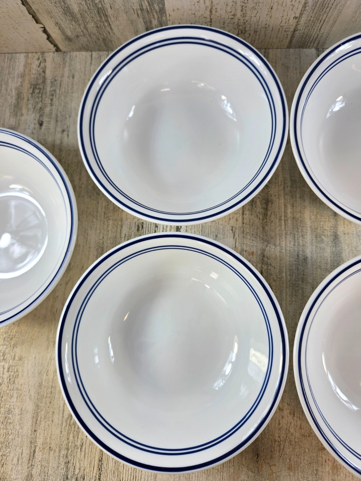 Corelle Classic Cafe Blue 7 Cereal Bowls 6.25″ Made in USA